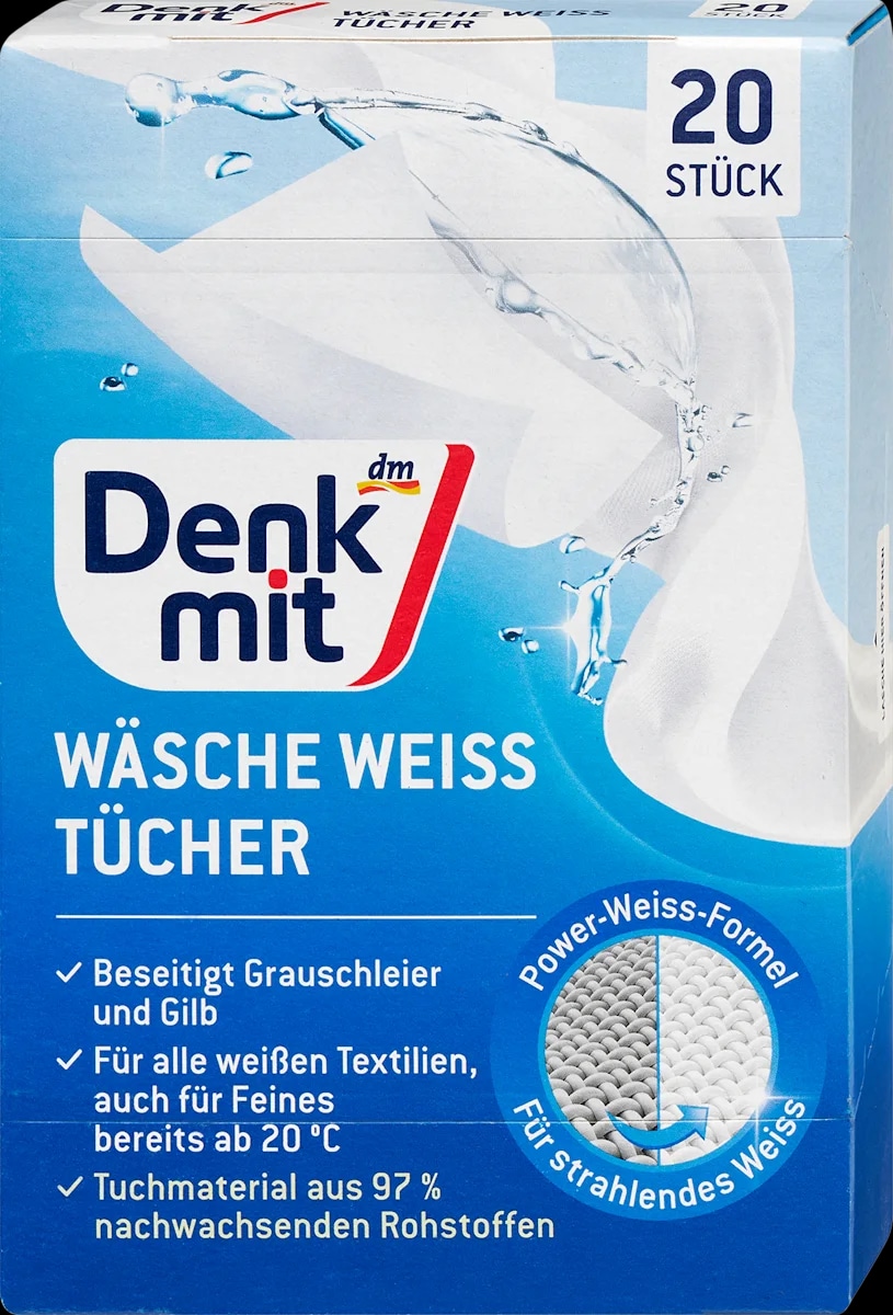 Denkmit maramice za izbjeljivanje rublja 20 kom. - Akcija u trgovini Dm