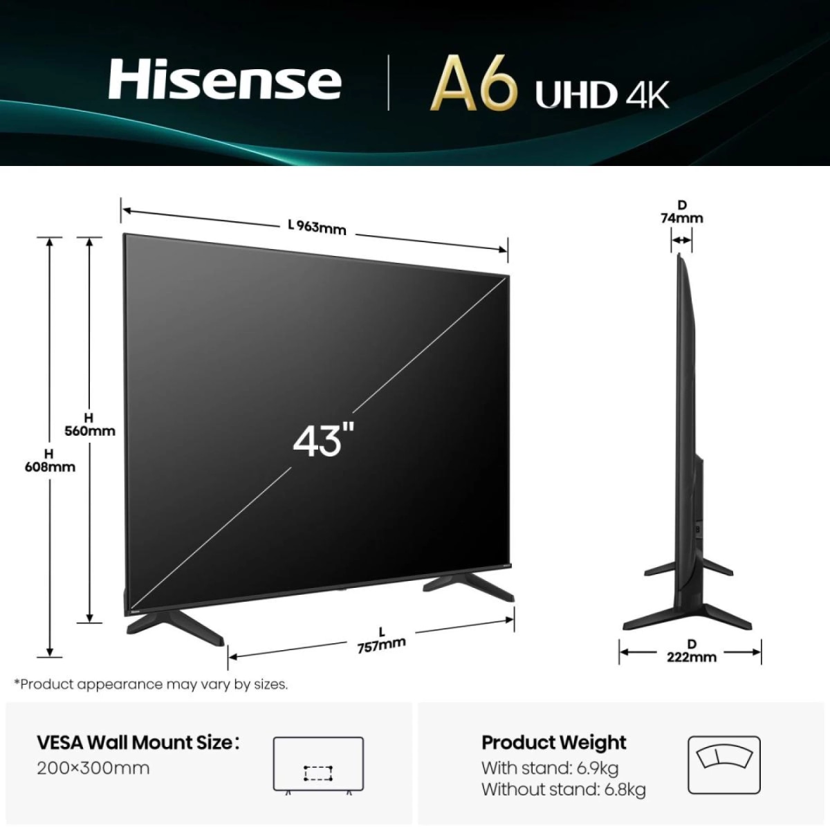 LCD LED Hisense 43A6Q 43" - Akcija u trgovini Vinkoprom