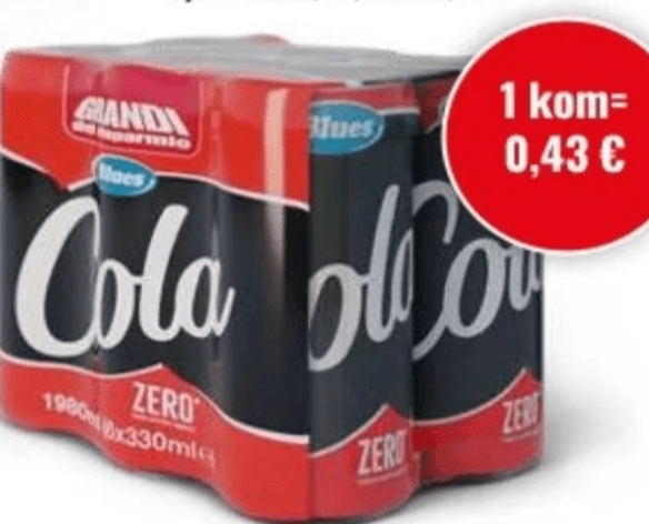 Blues Gazirano piće Cola Zero 6 x 330 ml - Akcija u trgovini Eurospin