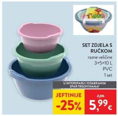 Set zdjela s ručkom 1 set Akcija u trgovini Spar