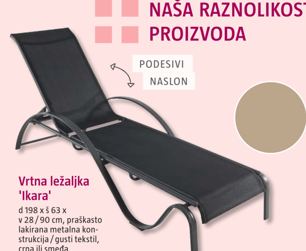 Vrtna ležaljka 'Ikara' - Akcija u trgovini Bauhaus