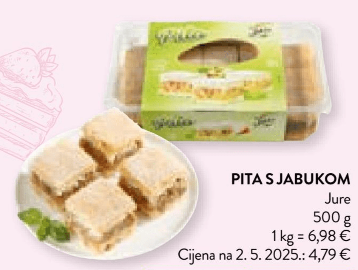 Pita s jabukom 500 g Jure - Akcija u trgovini Spar