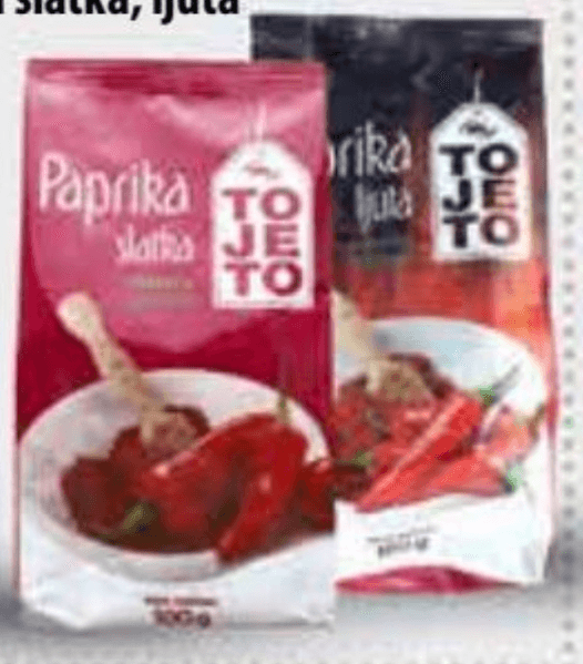Paprika mljevena slatka, ljuta ToJeTo 100 g - Akcija u trgovini NTL