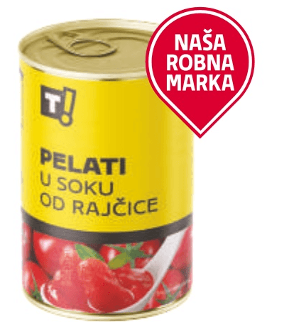 T! Pelati rajčica 400 g - Akcija u trgovini Tommy