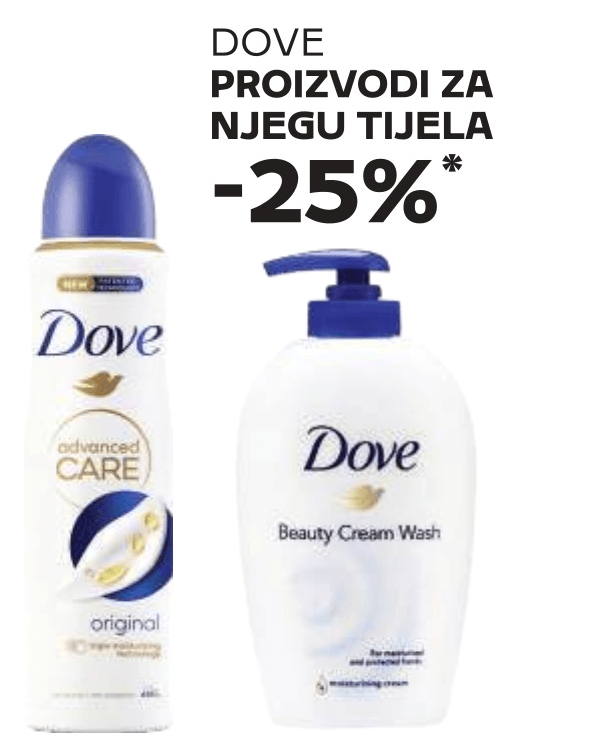Dove proizvodi za njegu tijela - Akcija u trgovini Tommy