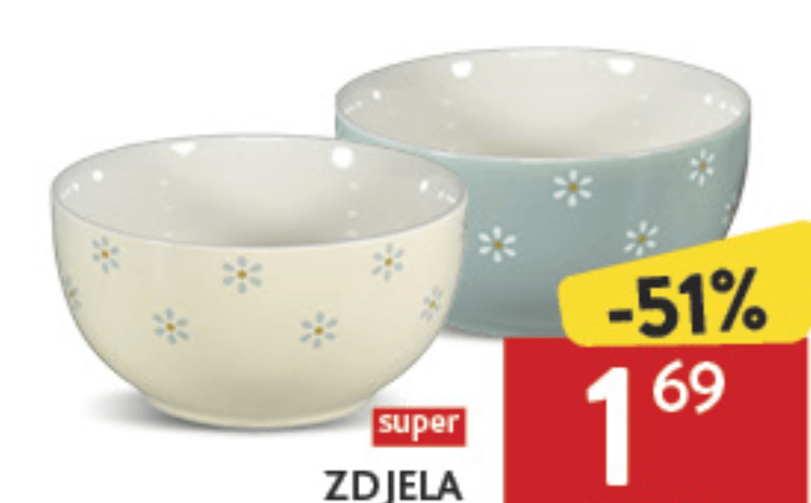 Zdjela 480 ml, kom - Akcija u trgovini Konzum