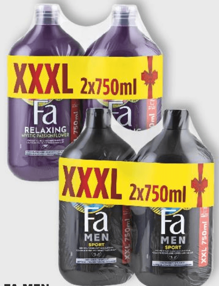 Fa Men Gel za tuširanje 2x750 ml - Akcija u trgovini Kaufland