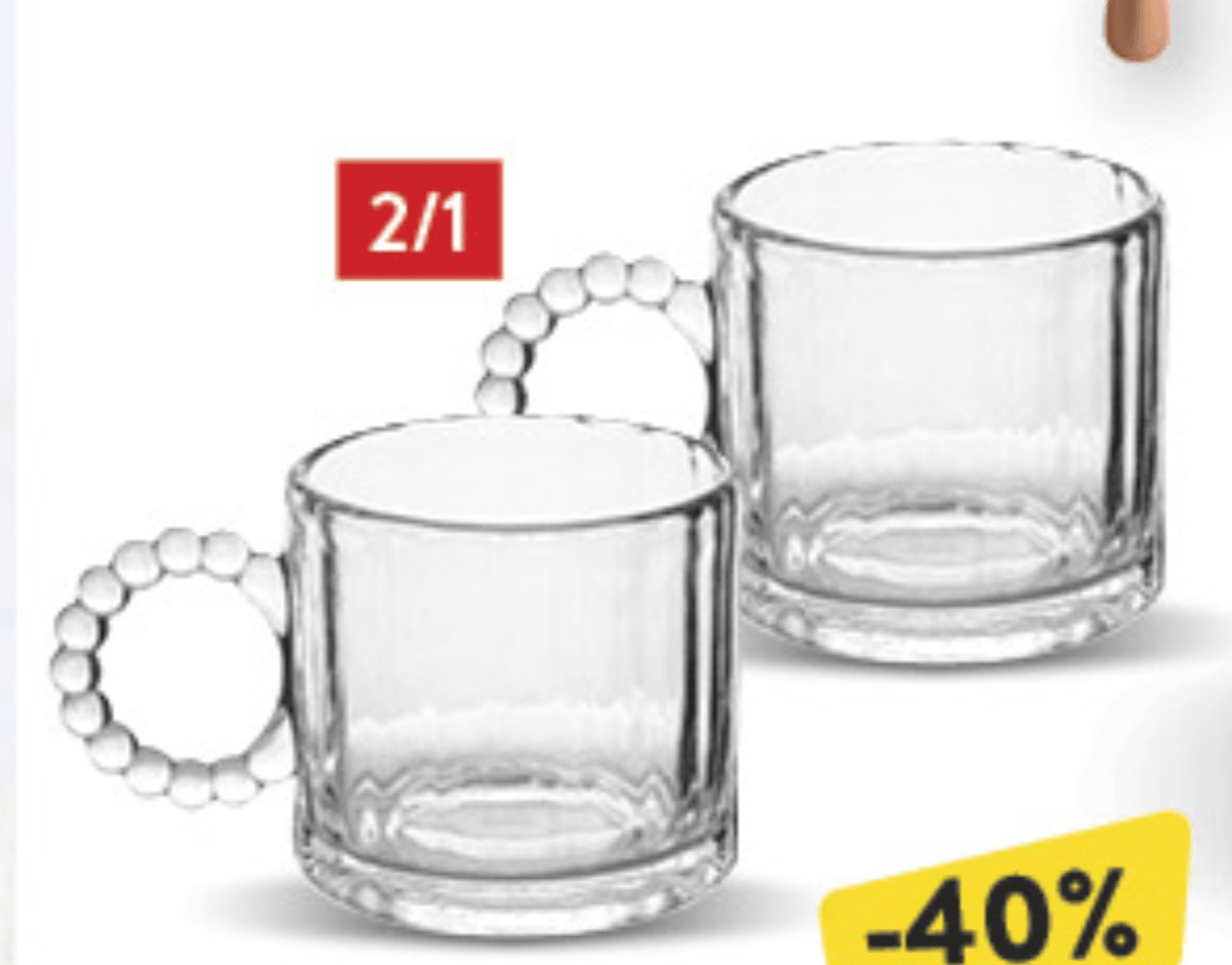 Šalica staklena 310ml, 2/1, set - Akcija u trgovini Konzum