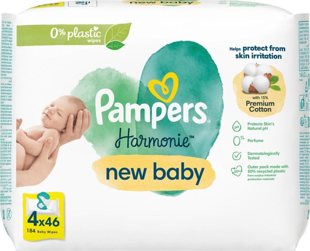 Pampers New Baby Vlažne maramice 4x46 kom - Akcija u trgovini Bipa