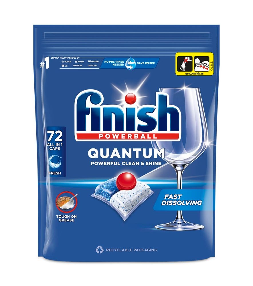FINISH Quantum All in 1 kapsule za strojno pranje posuđa 72 kom - Akcija u trgovini Ribola