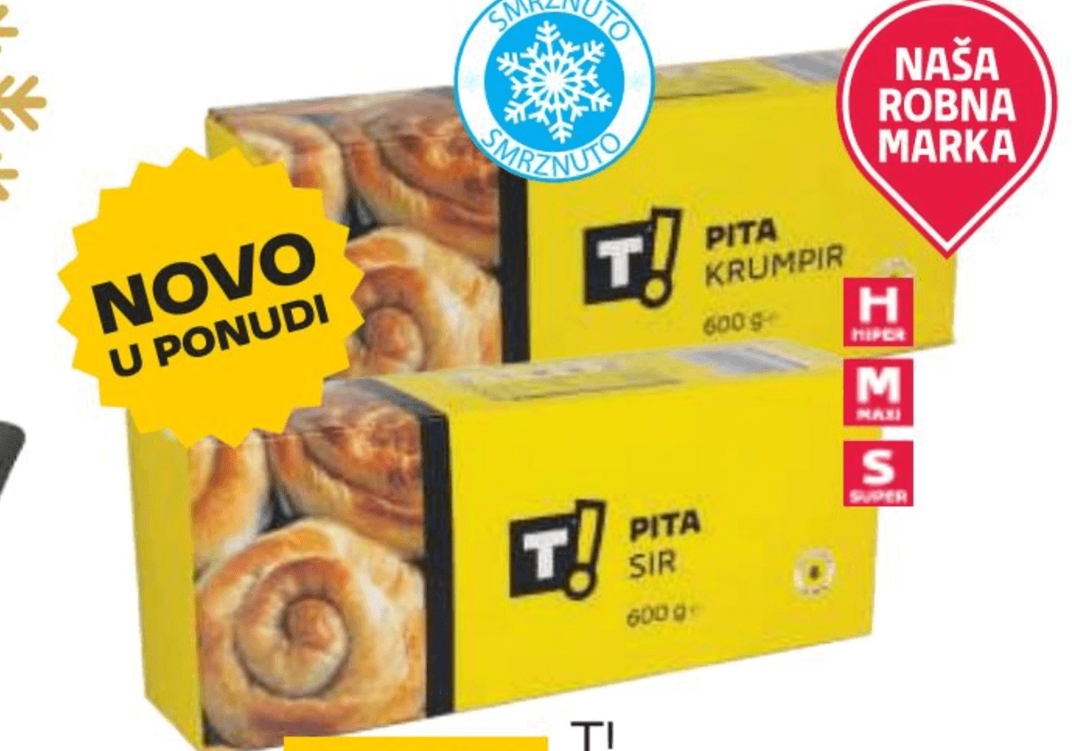 T! Pita sa sirom ili s krumpirom 600 g - Akcija u trgovini Tommy