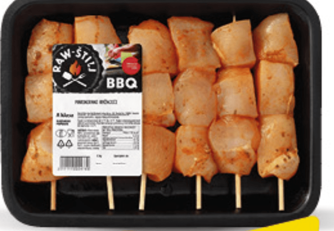 Raw-Štilj Marinirani ražnjići filea prsa 1kg - Akcija u trgovini Konzum