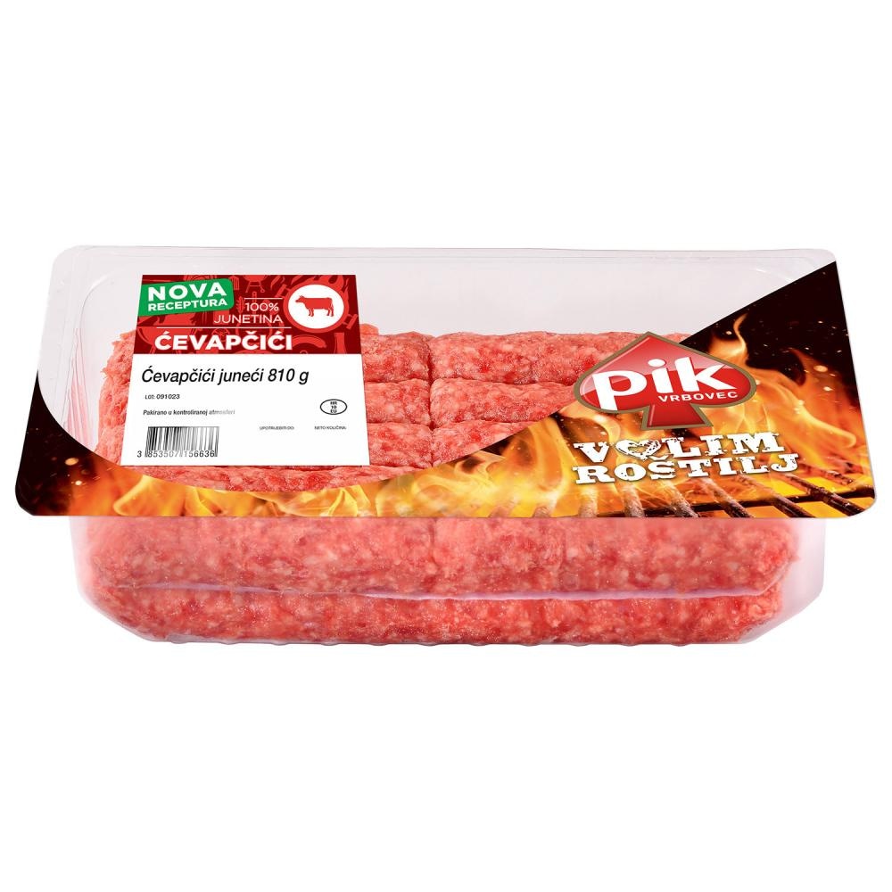 PIK Vrbovec Svježi juneći ćevapčići 810 g - Akcija u trgovini Plodine