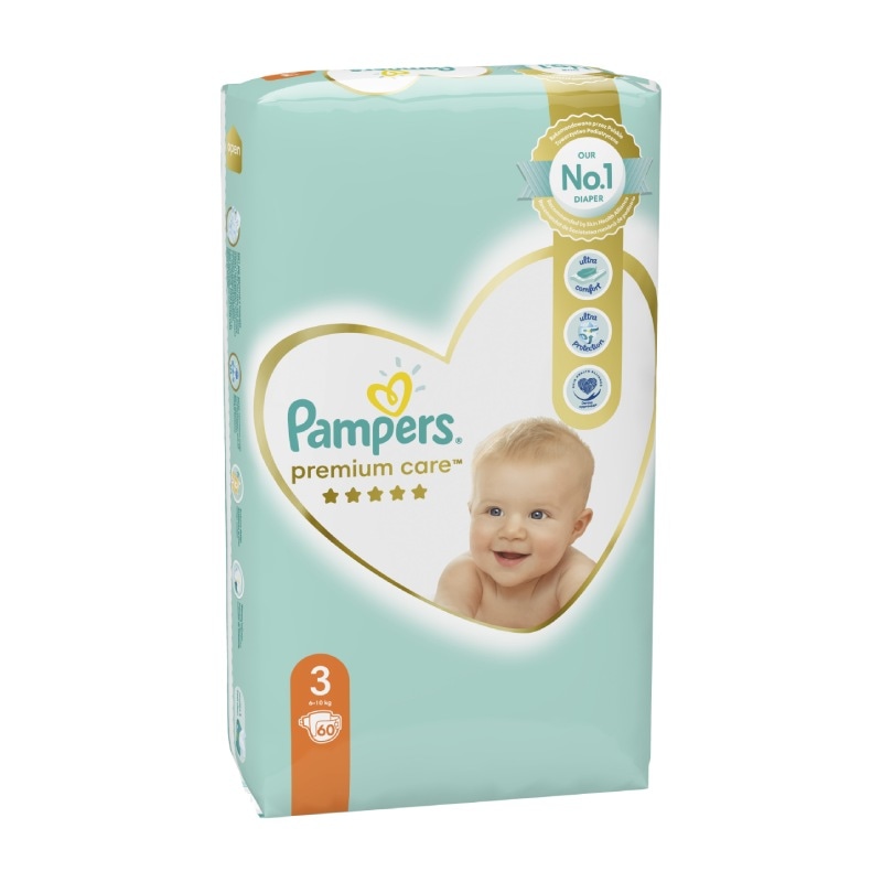 Dječje pelene Pampers premium care S3 60 kom, S4 52 kom, S5 44 kom, S6 38 kom, S7 32 kom - Akcija u trgovini KTC