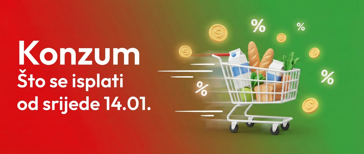 Pogledajte top ponudu u Konzumu koja vrijedi od 14.01.