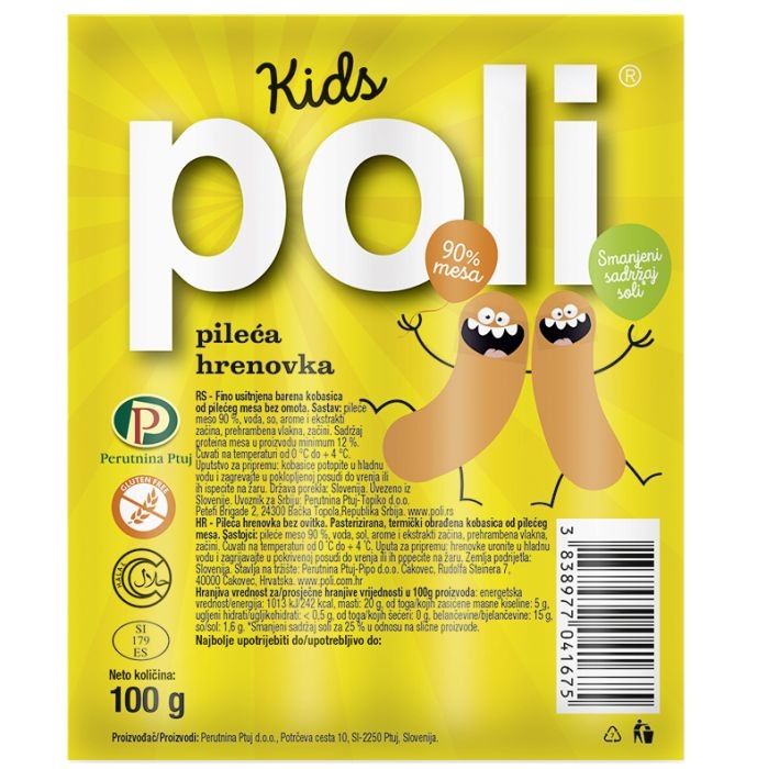 POLI Kids Pileća hrenovka 100 g - Akcija u trgovini Ribola