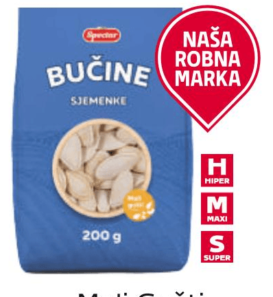 Mali Gušti, Spectar Bučine sjemenke 200 g - Akcija u trgovini Tommy