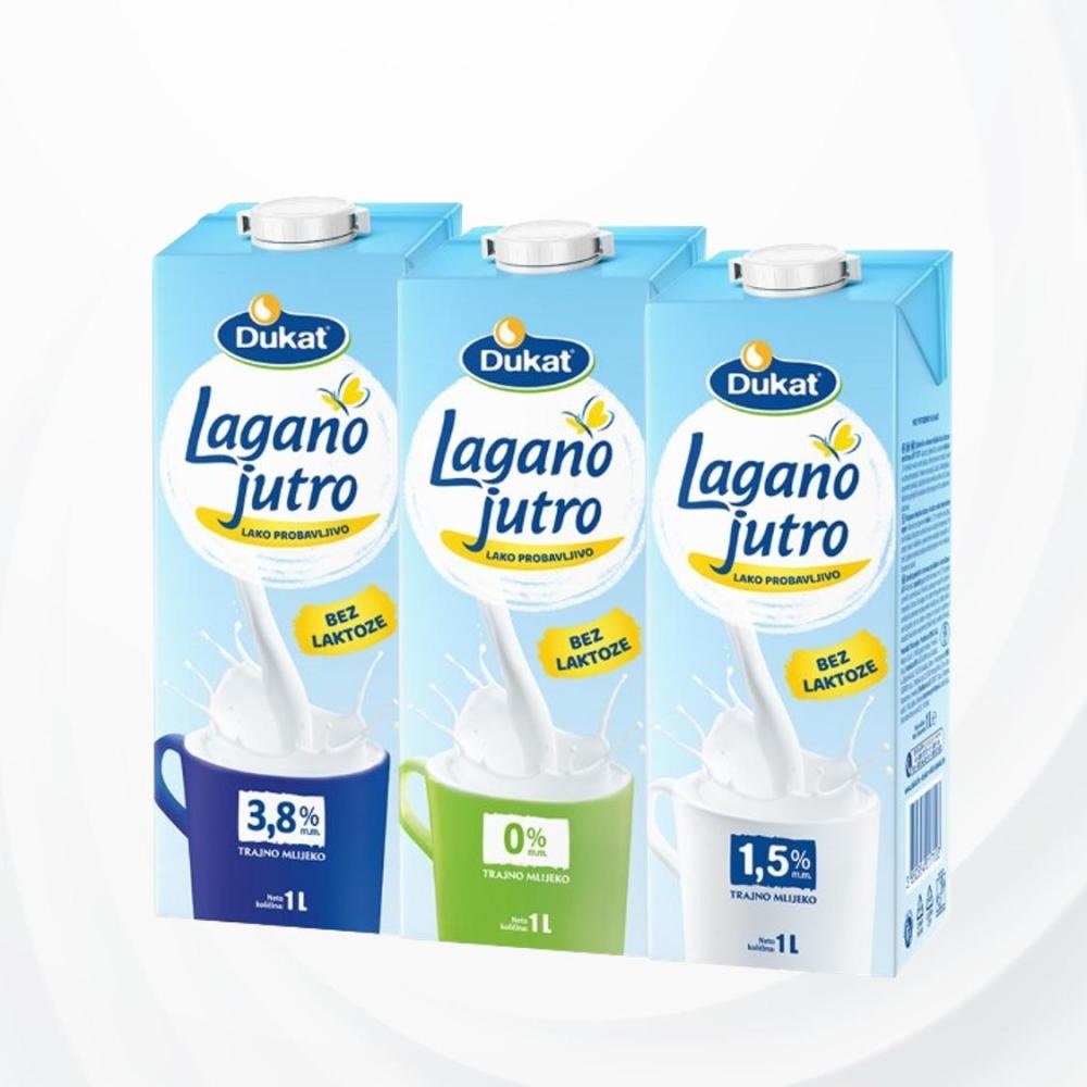 Lagano jutro mlijeko 1L Dukat - Akcija u trgovini KTC
