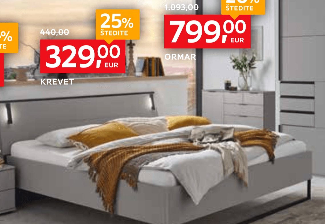 Krevet HOM'IN - Akcija u trgovini Lesnina