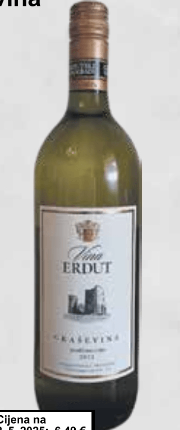 Vino graševina Erdut 1 l - Akcija u trgovini KTC