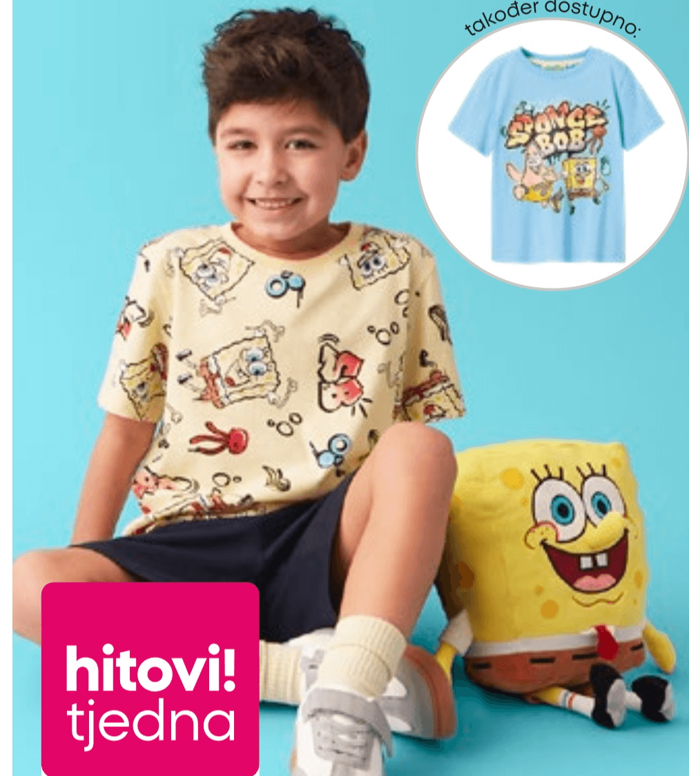 Majica kratkih rukava Spužva Bob SpongeBob - Akcija u trgovini Pepco