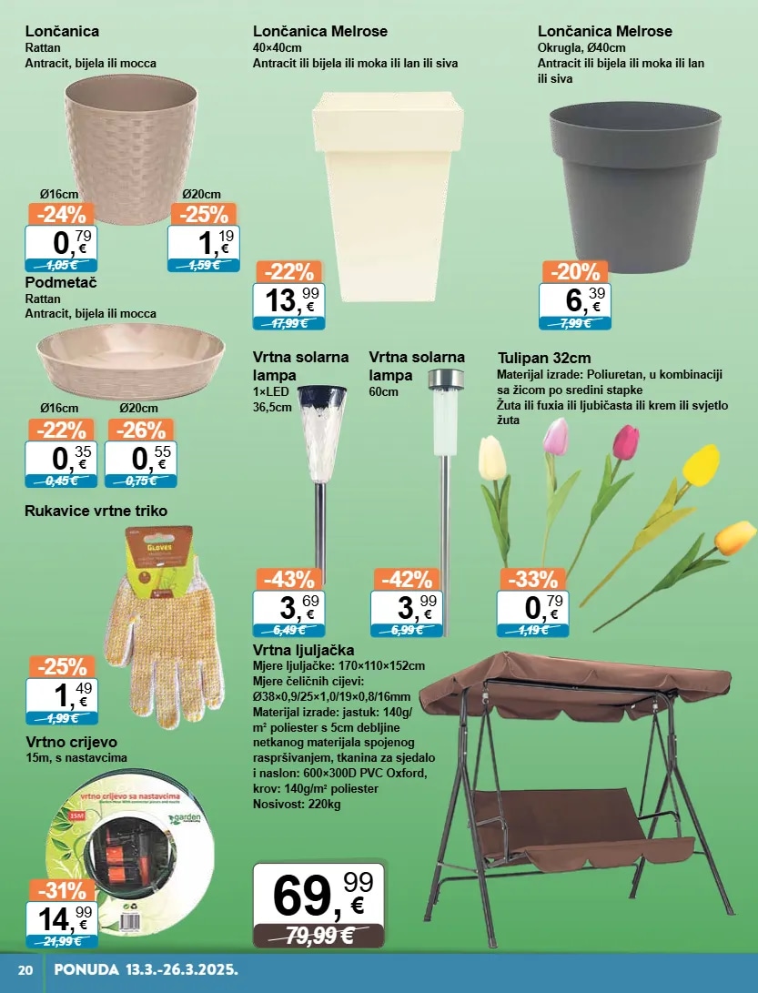 Lončanica s podmetačem vrtić Ø25 cm - Akcija u trgovini KTC