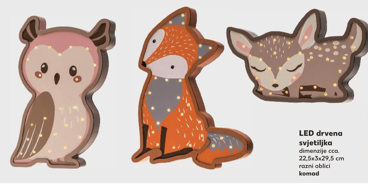 LED drvena svjetiljka 1 komad - Akcija u trgovini Kaufland