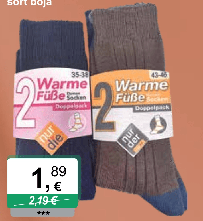 Čarape Warme Füße 2 para/pak nur die - Akcija u trgovini KTC