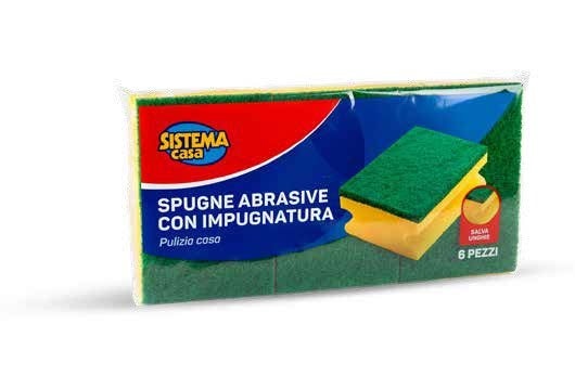 Abrazivne spužvice Sistema Casa 6 kom - Akcija u trgovini Eurospin