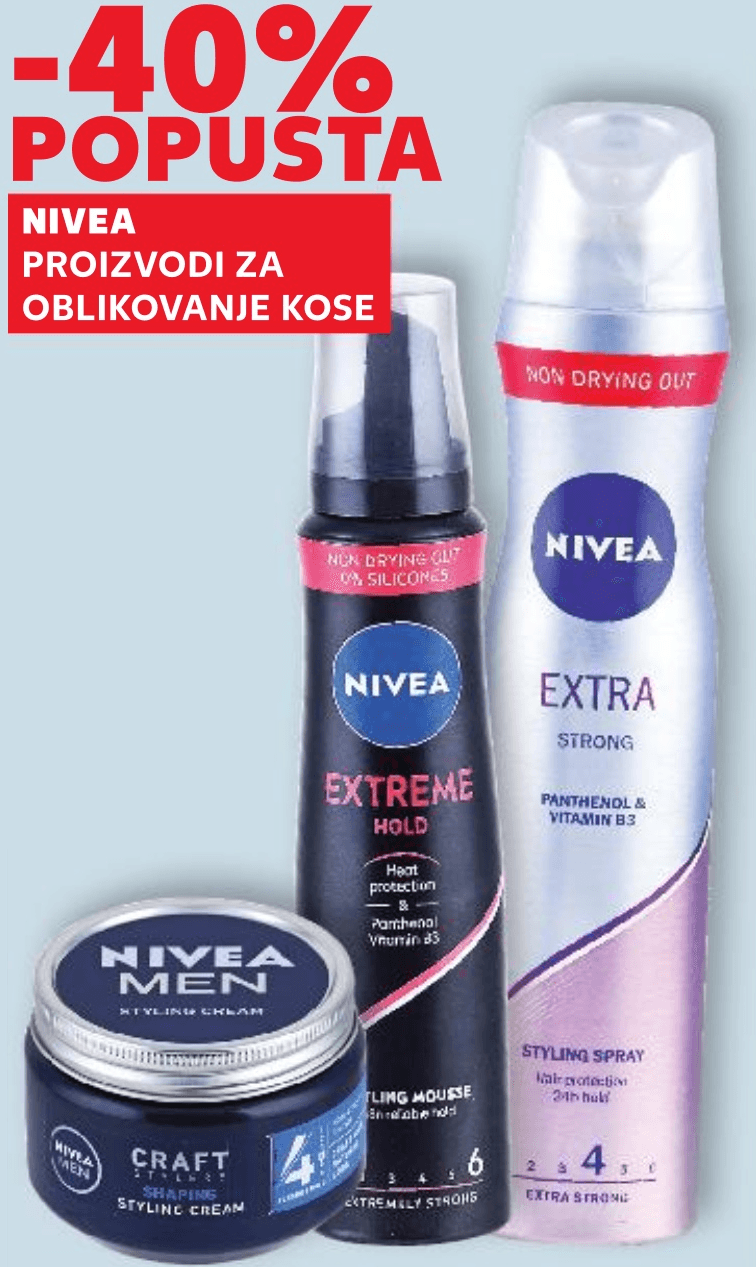 NIVEA Proizvodi za oblikovanje kose - Akcija u trgovini Kaufland
