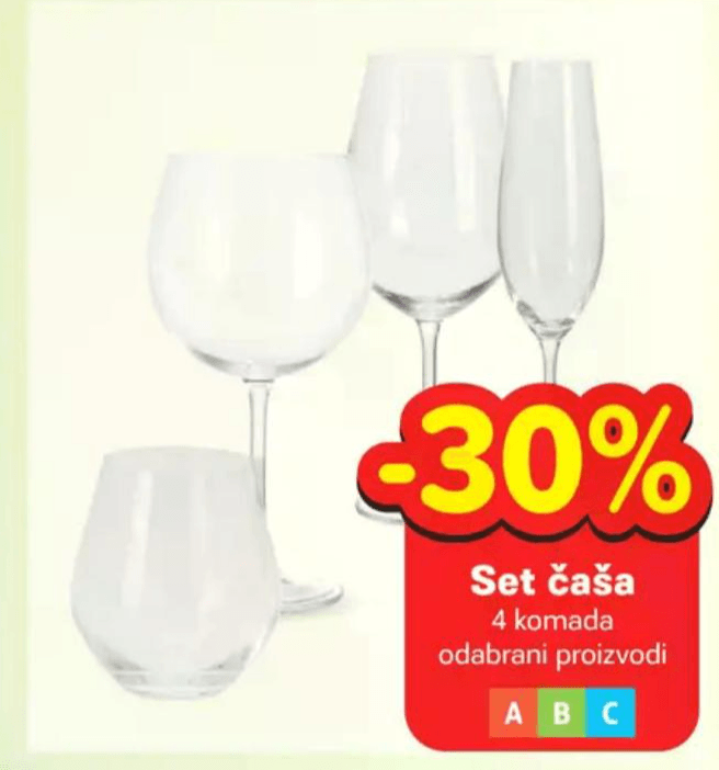 Set čaša 4 komada - Akcija u trgovini Plodine