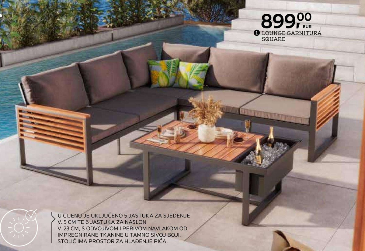 Lounge garnitura Square Ambia Garden - Akcija u trgovini Lesnina