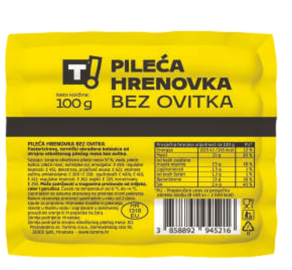 T! Pileća hrenovka 100 g - Akcija u trgovini Tommy