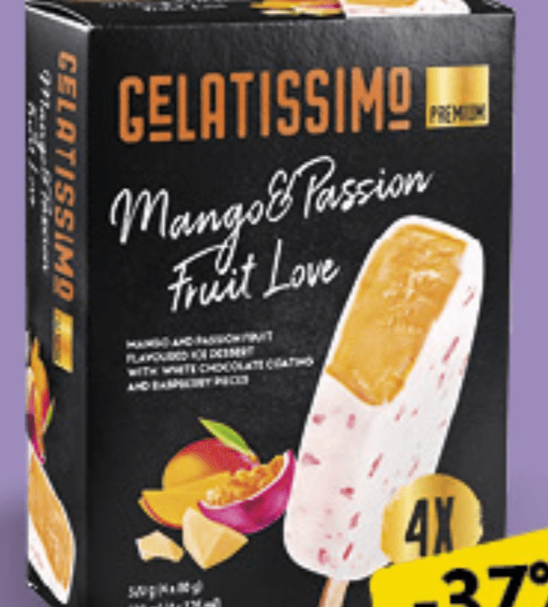 GELATISSIMO Mango & Passion Fruit Love 4x125ml - Akcija u trgovini Konzum