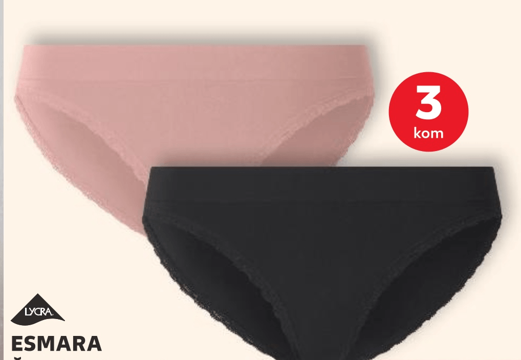 Ženske slip gaćice 3 kom Esmara - Akcija u trgovini Kaufland