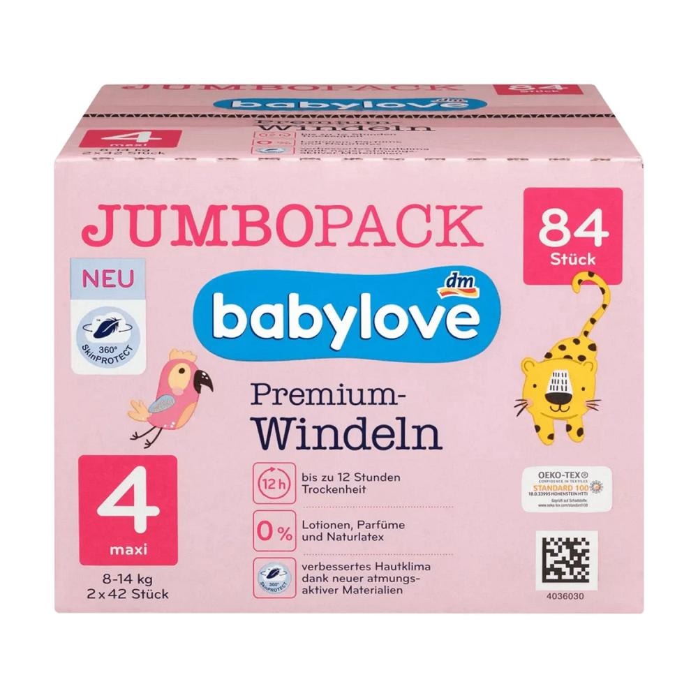 babylove premium pelene jumbo maxi 84 kom. - Akcija u trgovini Dm