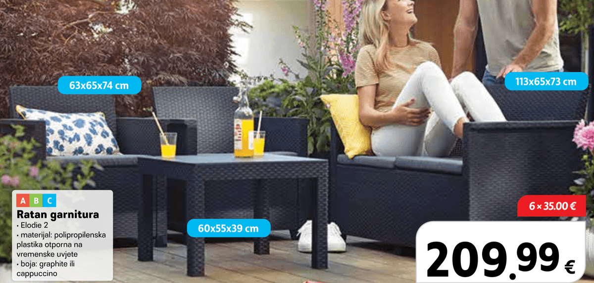 Ratan garnitura - Akcija u trgovini Plodine