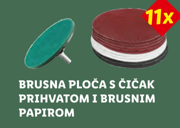 Brusna ploča s čičak prihvatom i brusnim papirom 11x - Akcija u trgovini Lidl