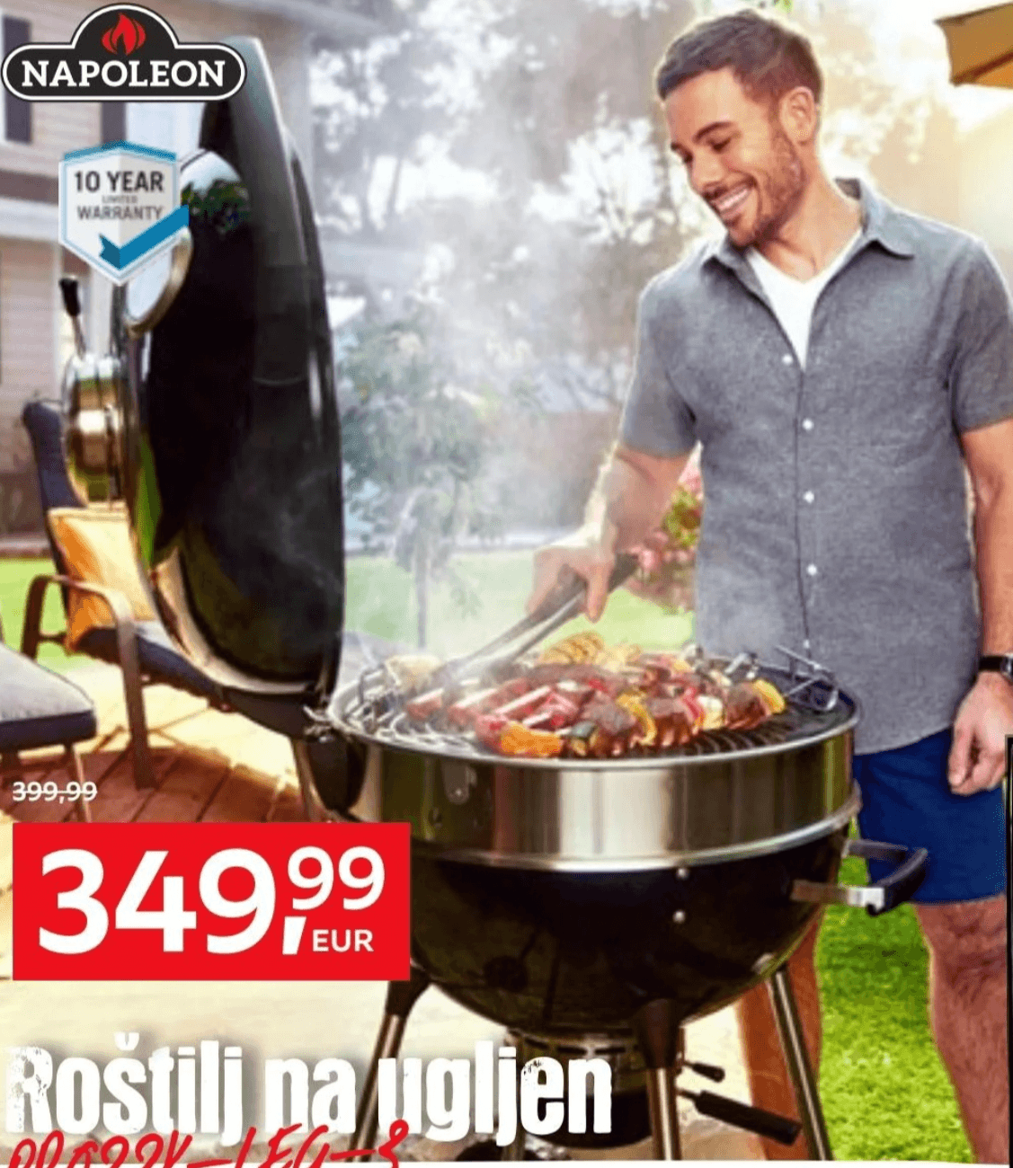 Roštilj na ugljen PRO22K-LEG-3 NAPOLEON - Akcija u trgovini Lesnina