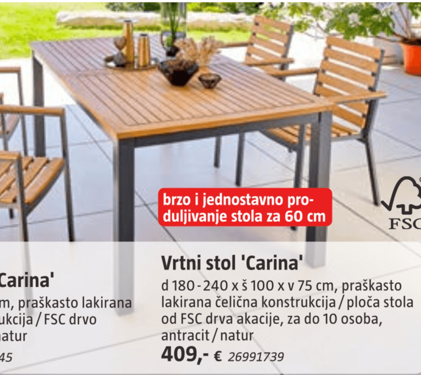 Vrtni stol 'Carina' - Akcija u trgovini Bauhaus