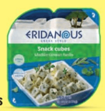 ERIDANOUS Meki kravlji sir u kockama 2 x 80 g - Akcija u trgovini Lidl