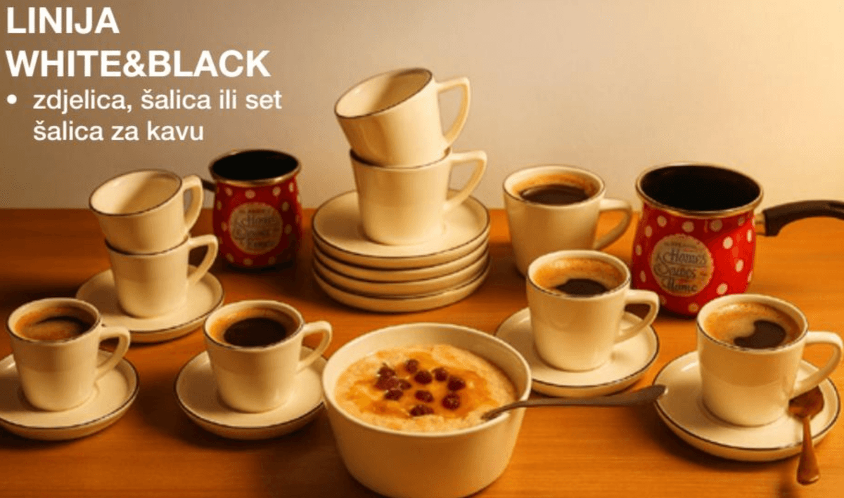 Set šalica za kavu White&Black s tanjurićima 6x250 ml - Akcija u trgovini Interspar
