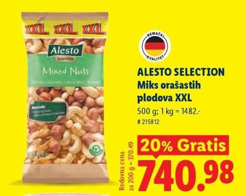 Alesto Selection Mješavina orašastih plodova XXL 500 g - Akcija u trgovini Lidl