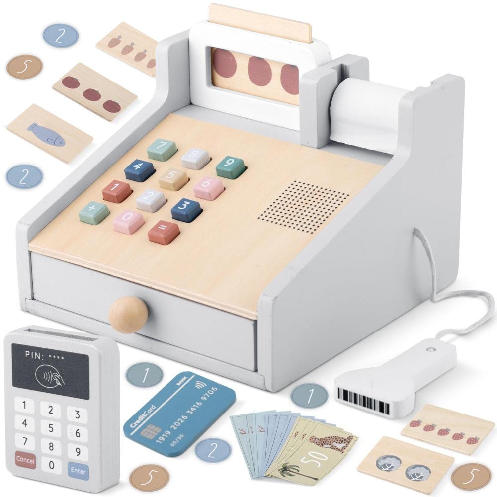 Drvena blagajna sa dodacima 1 set - Akcija u trgovini Tommy