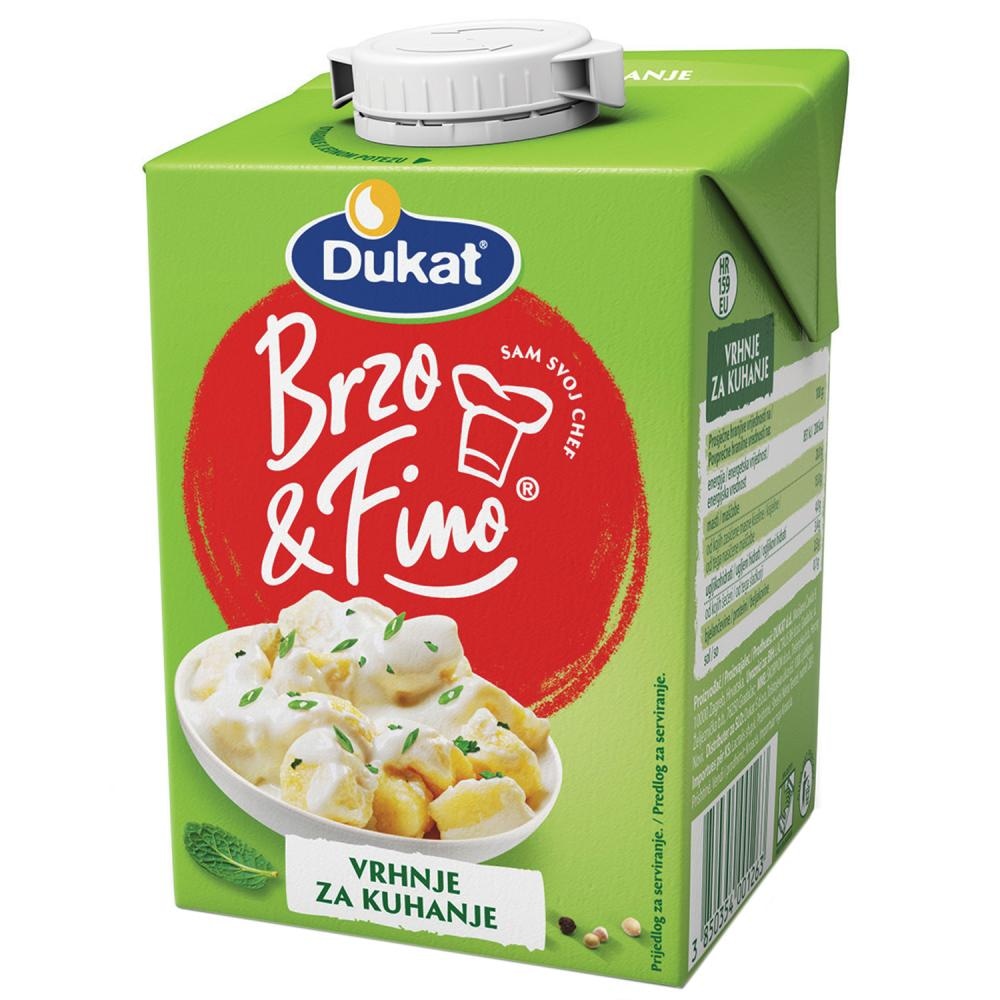 DUKAT Brzo & Fino Vrhnje za kuhanje 500 g - Akcija u trgovini Ribola