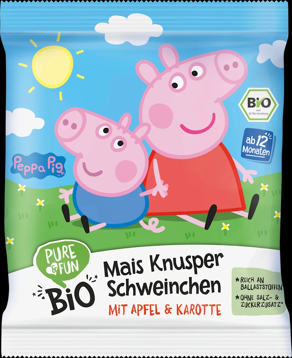 Pure&Fun Eko kukuruzne grickalice za djecu Peppa Pig 30 g - Akcija u trgovini Dm