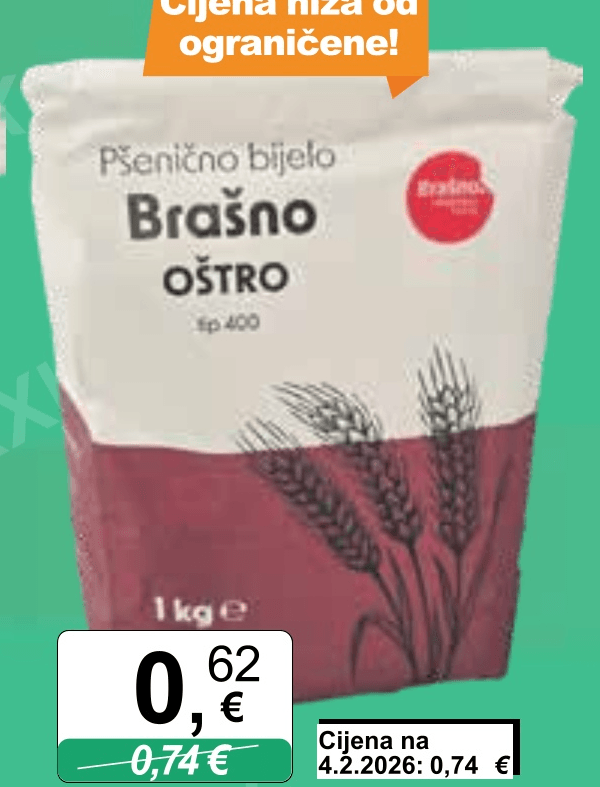 Brašno oštro 1 kg - Akcija u trgovini KTC