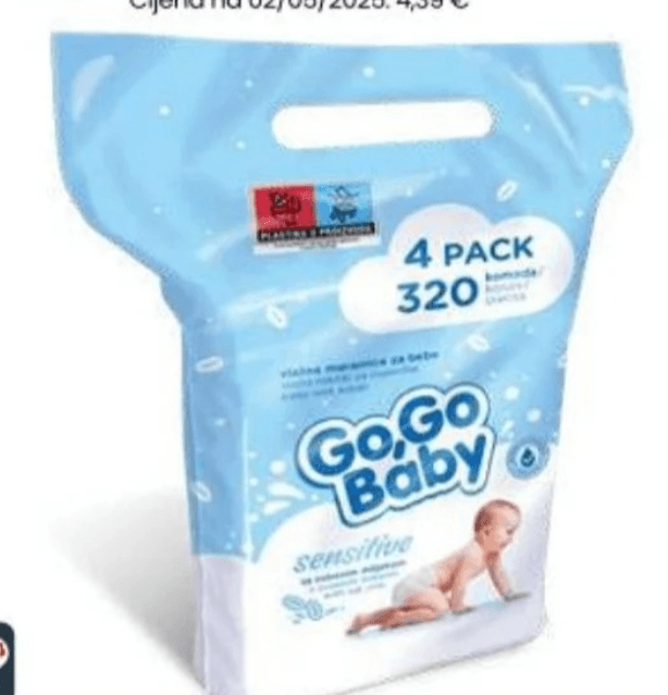 Go.Go Baby Vlažne maramice 4 x 80 maramica - Akcija u trgovini Eurospin