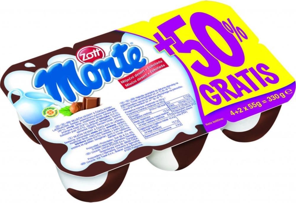 Puding Monte Zott 4 x 55 g - Akcija u trgovini Bakmaz