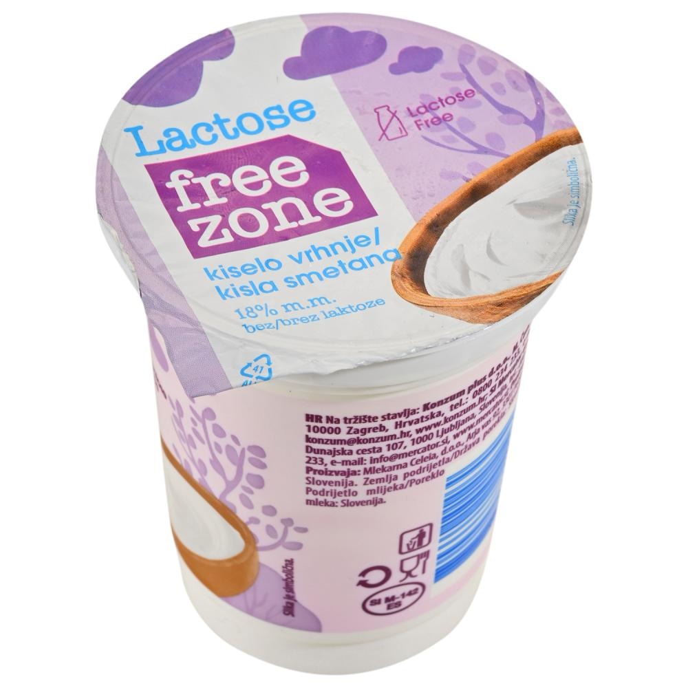 FREE ZONE Kiselo vrhnje 180g - Akcija u trgovini Konzum